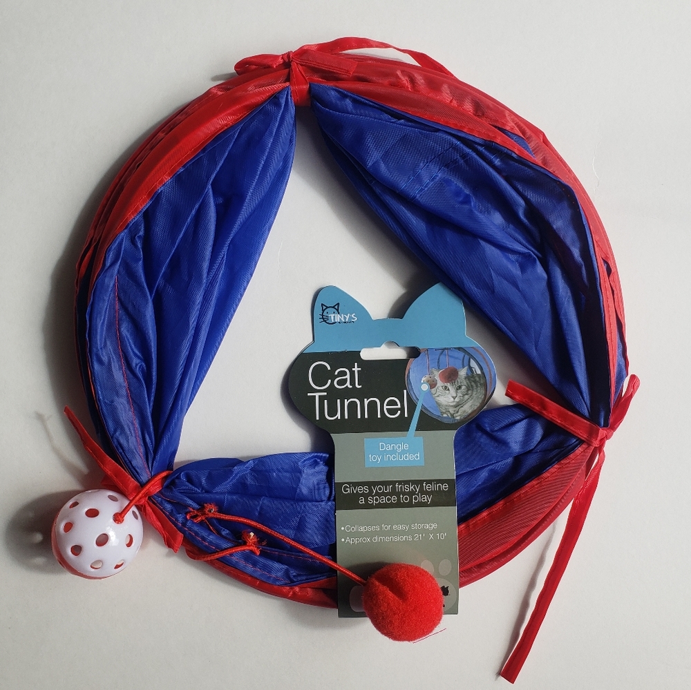 Cat Tunnel with Dangle Toys.